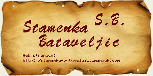 Stamenka Bataveljić vizit kartica
